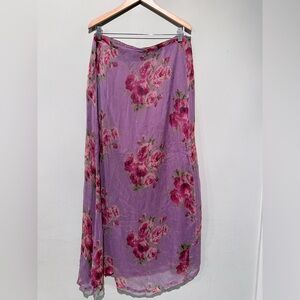 VINTAGE APRIL CORNELL MAXI SKIRT FLORAL WOMEN L SPRING SUMMER PEASANT